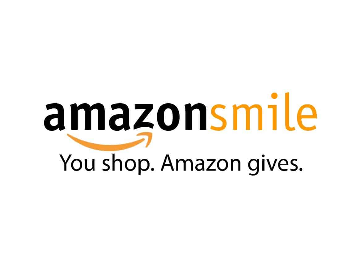 The AmazonSmile logo with the text “You shop. Amazon gives.” The word “smile” is in orange, and the Amazon arrow logo is below the text. The background is white.